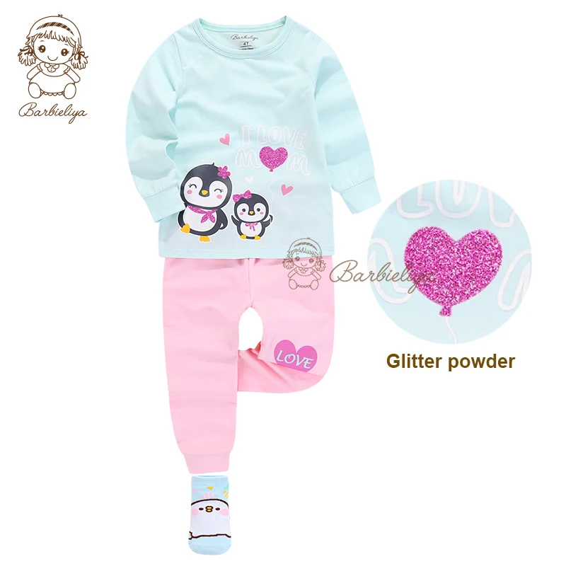 Дети Sleepwear2018 Демисезонный пижамный комплект с длинными рукавами Ночное белье