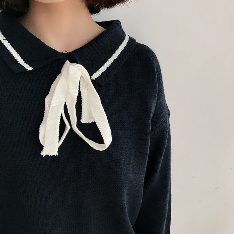Women's Casual Sweaters Japanese Kawaii Korean Ulzzang Sweet Lace-up Sweater Female Harajuku Punk Cute Clothing For Women | Женская