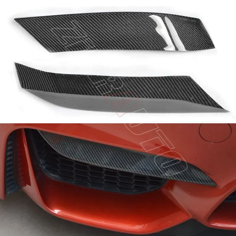 Углеродное волокно передний бампер верхние щитки/разветвители для BMW M3 M4