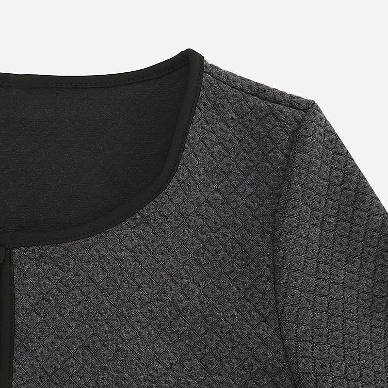 Женская короткая куртка с длинным рукавом Повседневная ветровка круглым вырезом