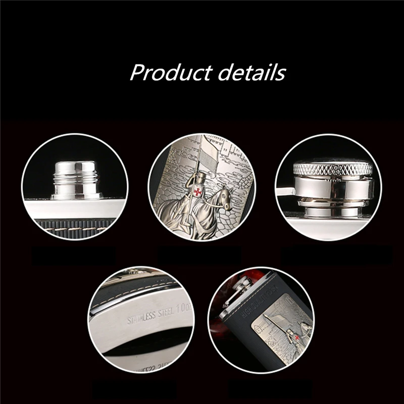 Роскошная фляга класса 10 унций из нержавеющей стали фляжка в стиле Рыцарь смерти