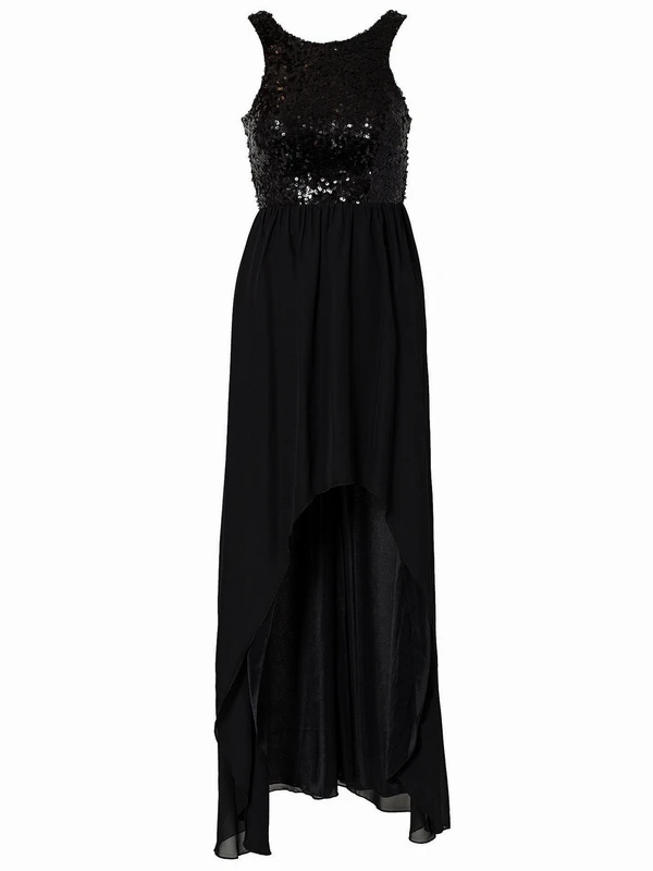ML18003 Sleeveless Back Open Sexy Women Party Gowns Size M/L Free Shipping Black Sequined Dress Evening Long Dresses | Женская одежда