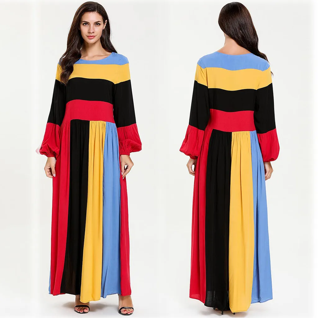 Женская мода мусульманское платье одежда женское 2019 повседневное кафтан из