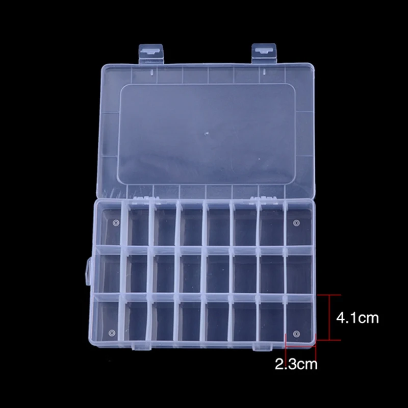 15 Slots Plastic Fishing Lure Hook Tackle Box Adjustable Portable Storage Case Tackle Multifunctional Organizer Fishing Boxes