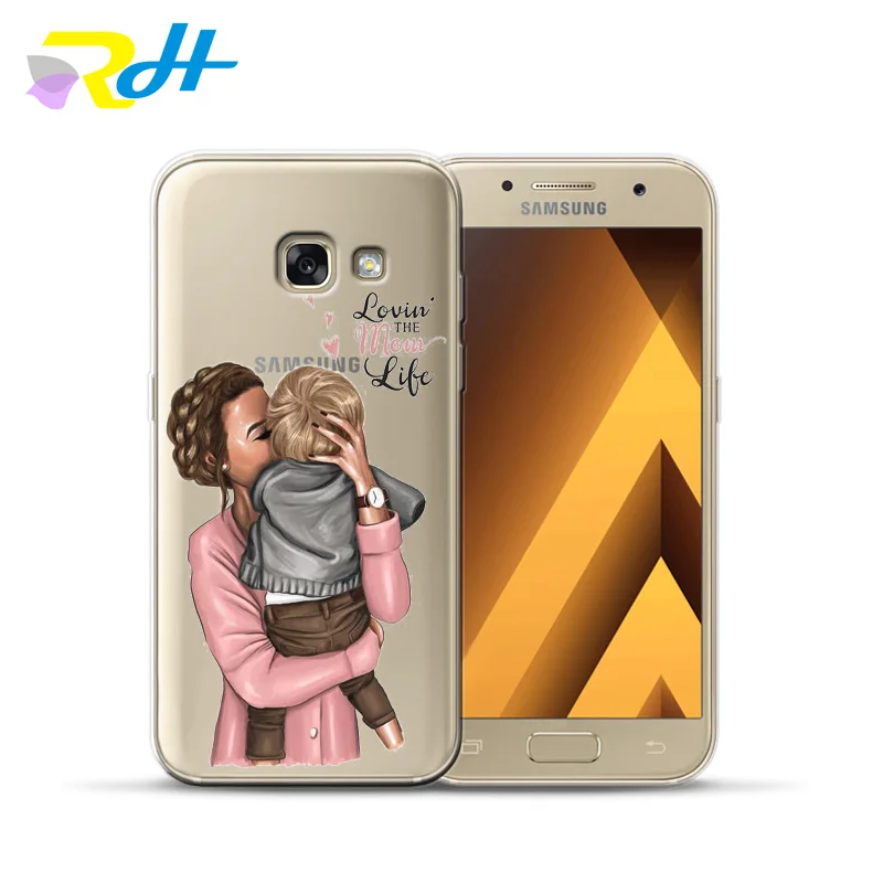 Soft TPU Cover for Samsung Galaxy A7 2018 Coque Etui Baby Mom Girl A10 20 30 40 50 70 A6 A8 Plus Case | Мобильные телефоны и
