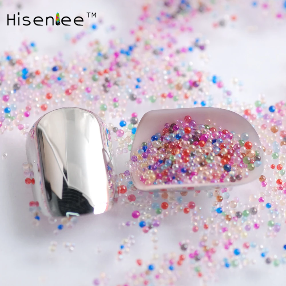 10 г 24 цвета AB мини модный дизайн ногтей микро икра стеклянные бусины жемчуг