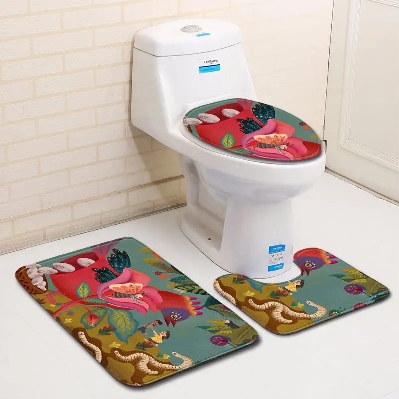 Zeegle с рисунком героев мультфильмов из 3 предметов Ванная комната коврик набор