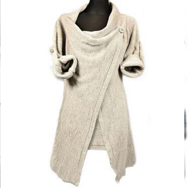 Осень-зима Мода 2017 Для женщин с длинным рукавом Свободные Вязание свитер S