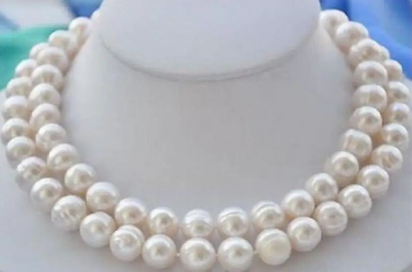 

35" 11-12mm South Natural white baroque pearl necklace