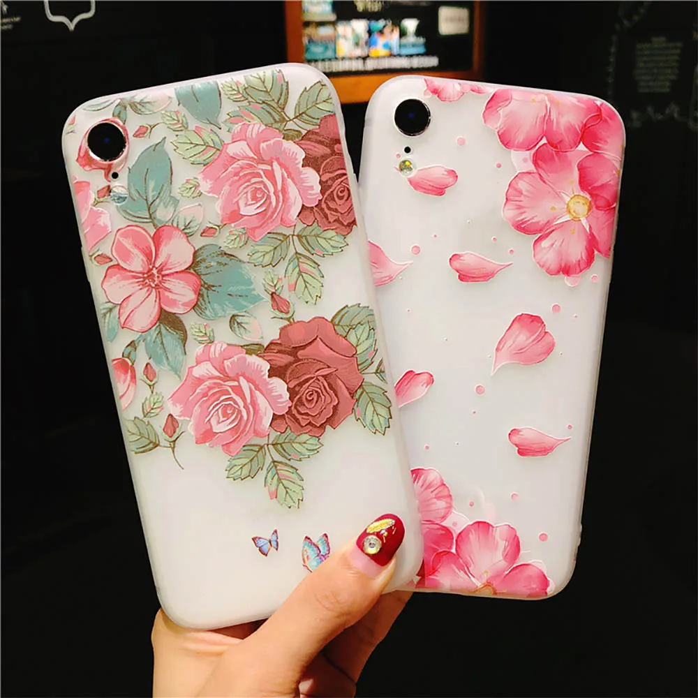 Цветочный узор чехол Чехол для iPhone 6 6S мягкий силиконовый Floral Protect мягкие Full Cover 7 8