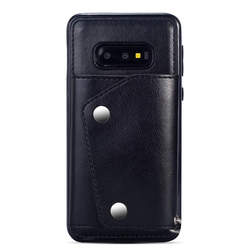 Black Для samsung Galaxy S10 S8 S9 Plus Роскошный кожаный чехол-кошелек для samsung Galaxy S7 Edge держатель для карт защитный чехол для телефона - Цвет: Black