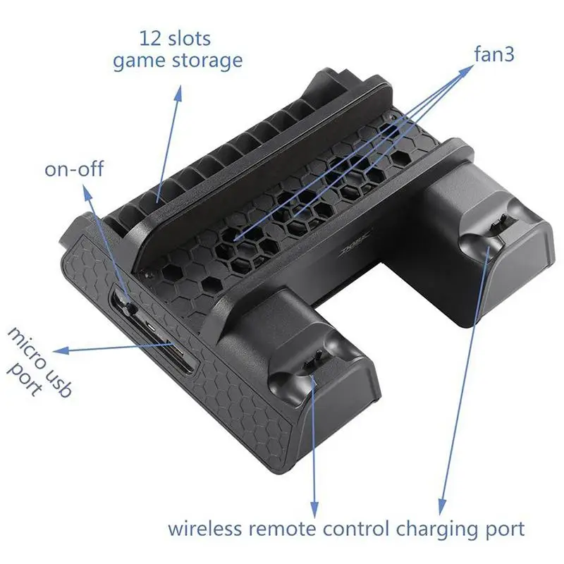 EastVita USB двойной геймпад зарядное устройство с охлаждающим вентилятором для