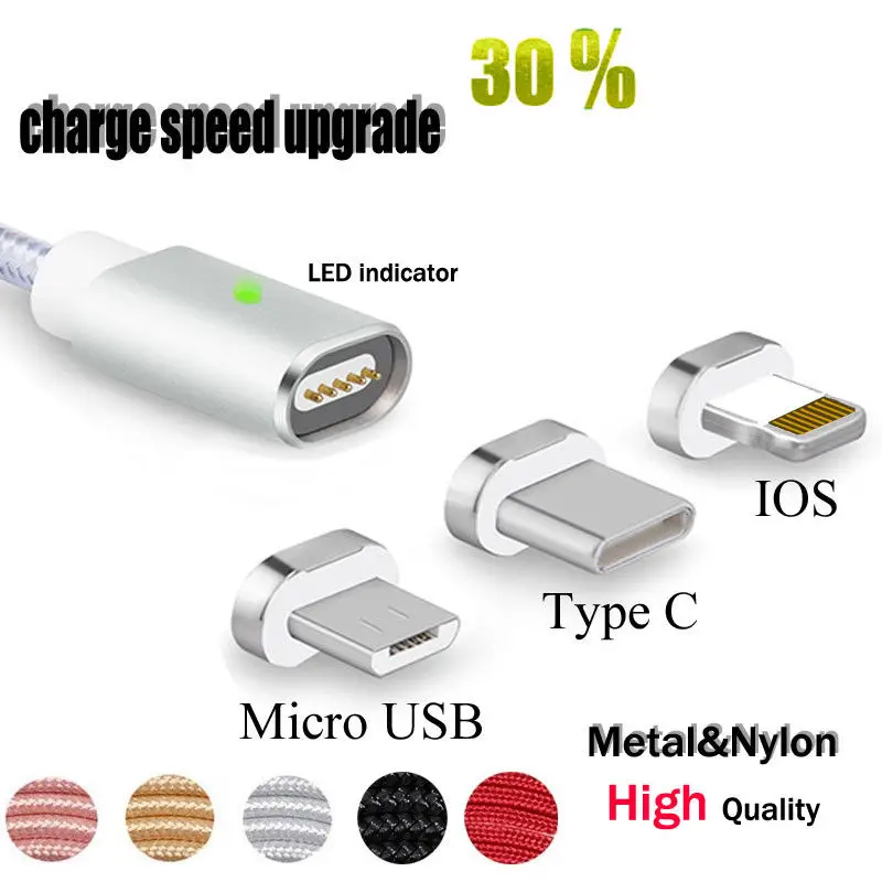 Магнитный Micro USB кабель для iPhone IOS для samsung type-c зарядная зарядка магнит Зарядное устройство USB type C кабели для мобильных телефонов