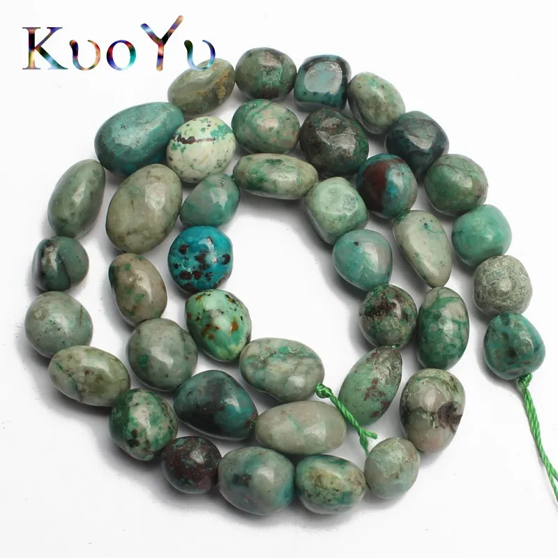 Chrysocolla 8-10 мм естественный неправильной формы Амазонит Апатит Ларимар кварц драгоценный камень бусины Свободные каменные бусины для самостоятельного изготовления ювелирных изделий браслет 15" - Цвет: Chrysocolla