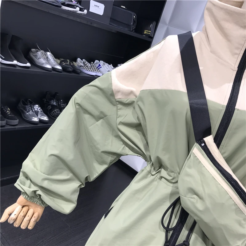 

2020 Autumn Long Jacket Womens Streetwear Patchwork Windbreaker Basic Jackets Coats Ladies harajuku Outerwear chaqueta mujer
