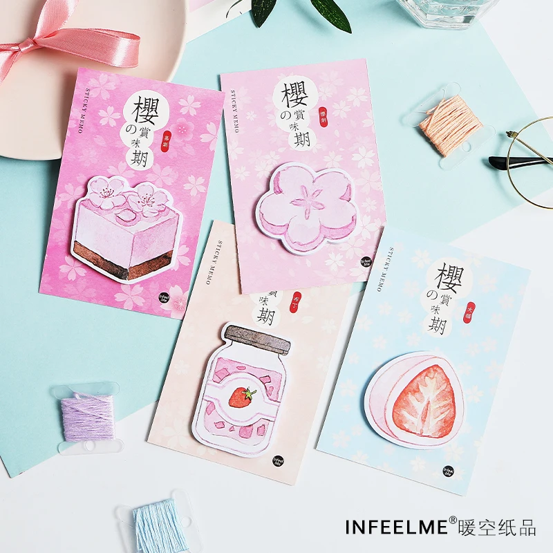 Infeel. me Sakura sticky Блокнот для заметок бумажных сообщений|Блокноты| |