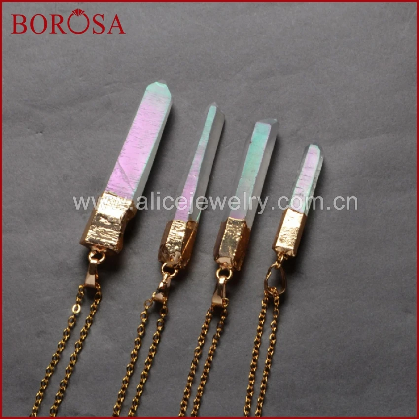 _ Ангел аура кварцевый кулон бисер титан кристалл точечный гальванизированный AB