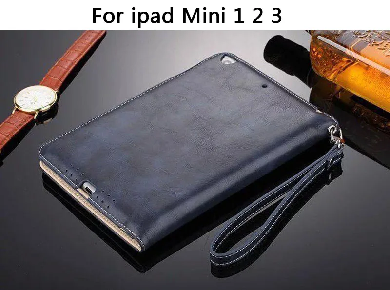 Роскошный кожаный чехол для Apple Ipad Mini 1 2 3 ручной держатель Чехол-книжка для iPad mini 4 умный защитный чехол - Цвет: Белый