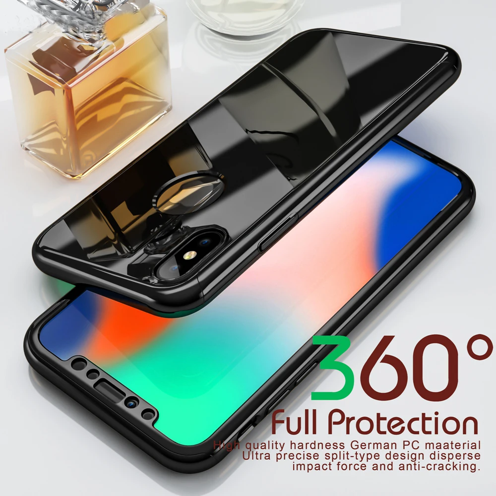 Зеркальный защитный чехол для iphone XS Max 6 s Plus 5 блестящий XR X 10 7 8 чехлы 360|Бамперы| |