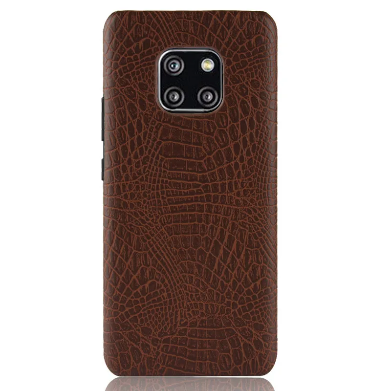 brown Для huawei Коврики 20 Pro Чехол роскошные крокодиловой кожи жесткий чехол для huawei Коврики 20Pro Коврики 20 Pro защитные чехлы для мобильных телефонов - Цвет: brown