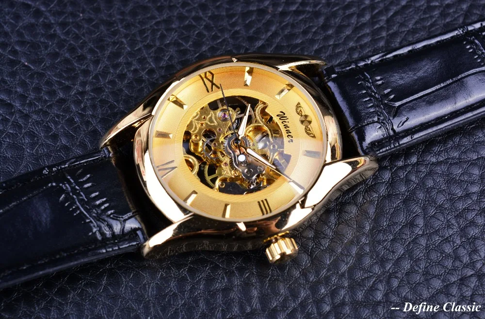 Часы-скелетоны Winner Мужские механические классический дизайн люксовые брендовые