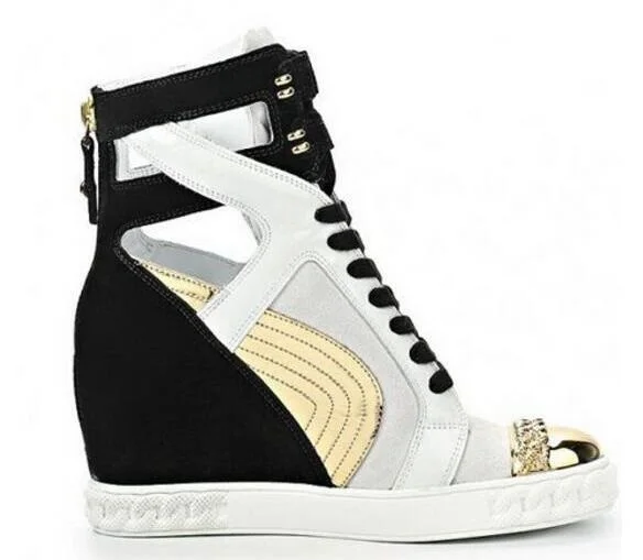 Лидер продаж дешевые высокого Топы кроссовки черный белый цвет замши на шнуровке