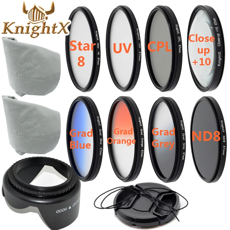 Комплект макросъемки KnightX для объектива SLR УФ градиентный фильтр CPL canon 600d 700d nikon