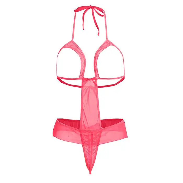 Avidlove Babydoll сексуальное горячее белье женское сексуальное нижнее белье с открытой спиной Гламурные прозрачные сетчатые пикантные эротические костюмы - Цвет: Pink
