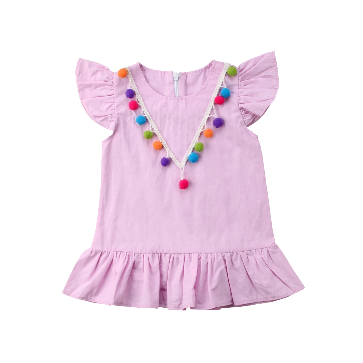 Платья с кисточками для новорожденных девочек одежда вечеринок хлопковое