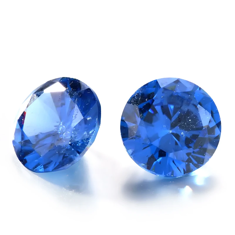 Очаровательная 8 мм круглая огранка синие кристаллы синтетический шпинель День