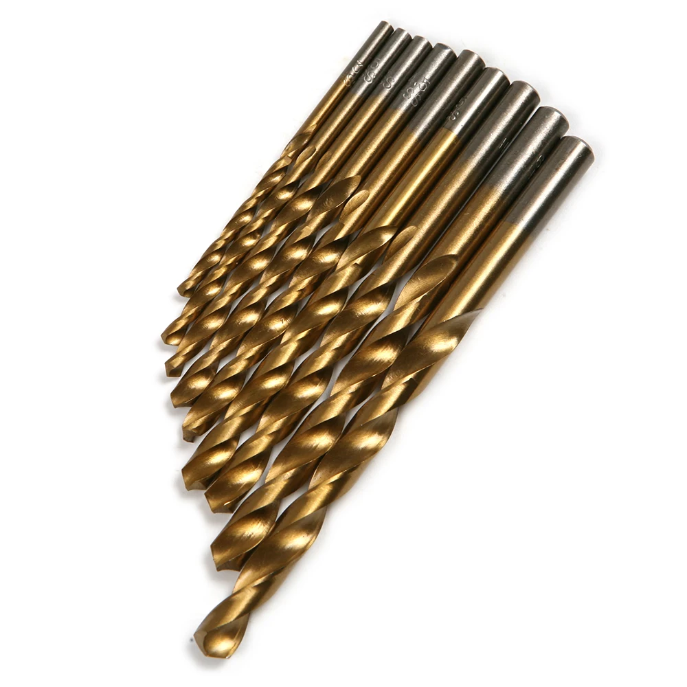 9Pcs/Set 3/3.5/4/4.5/5/5.5/6/6.5/7mm Micro Twist Drill Bit Straight Round Shank Extension HSS Titanium Coated Bits Tool | Инструменты