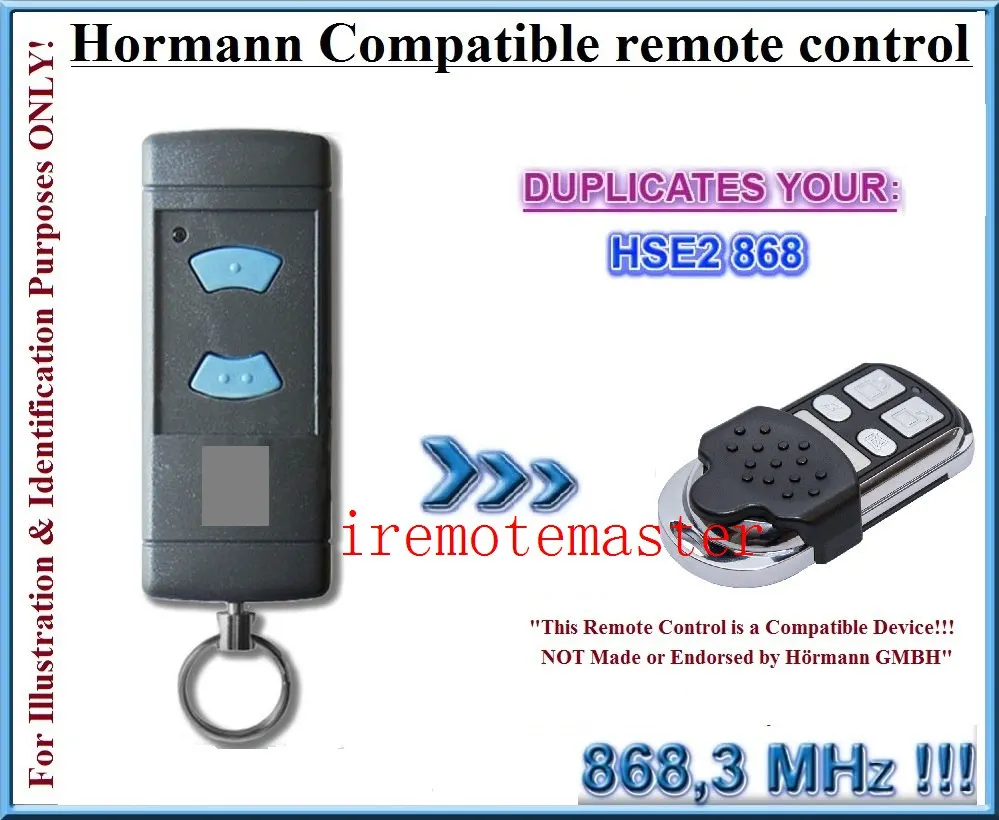 Новинка для HORMANN (синий кнопками Совместимость) HSE2 868 МГц фурнитура гаражной