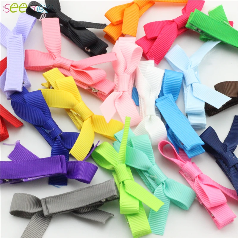 Новинка зажим для волос с бантом 2 дюйма 10 шт. головные уборы девочек маленькие