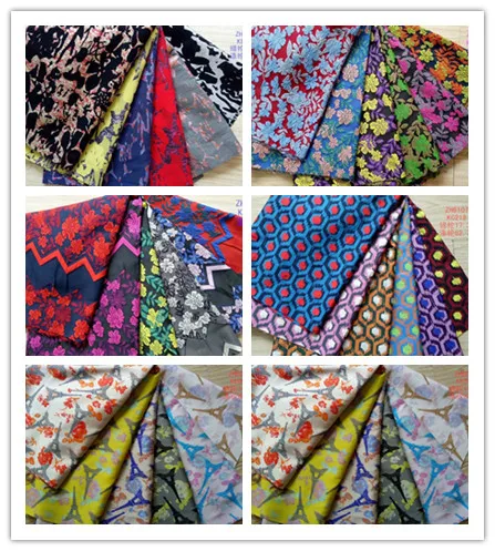 См 145 см широкий красный золотой цветочный жаккардовые ткань для весна и осень