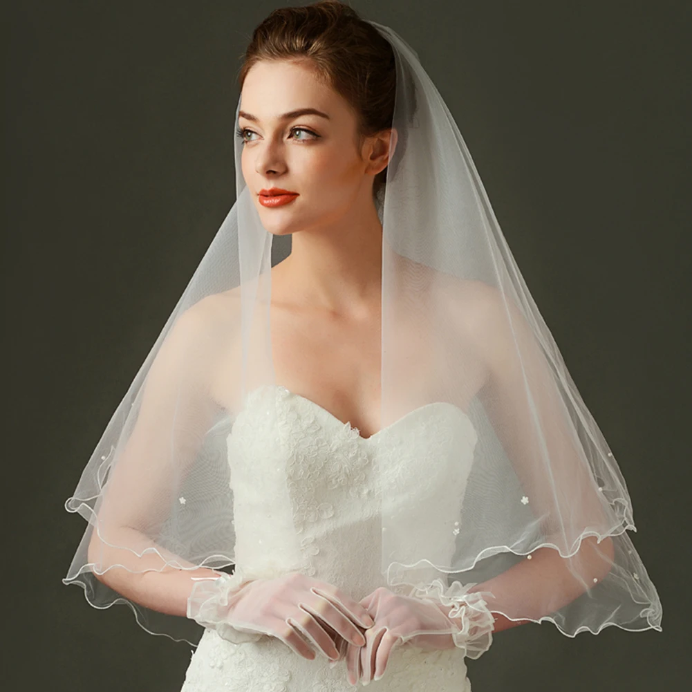 Свадебные свадебная фата Фата Лента Край романтический свадебный головной убор