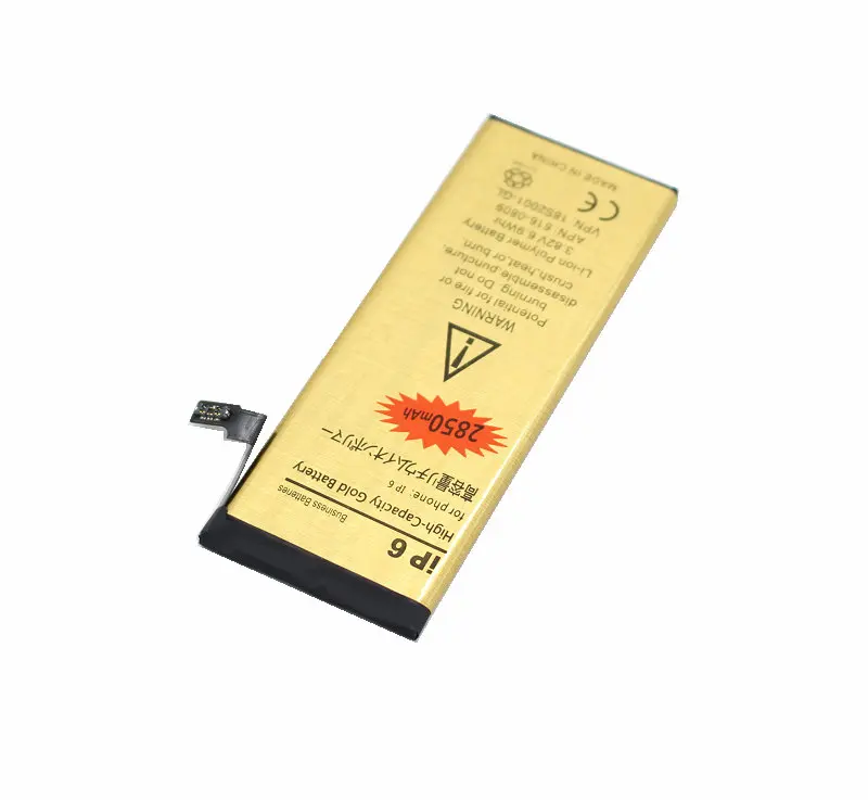 Сменная батарея для iPhone 6 6G i6 20 шт./лот 3 82 в 2850 мАч 0 циклов золотая внутренняя