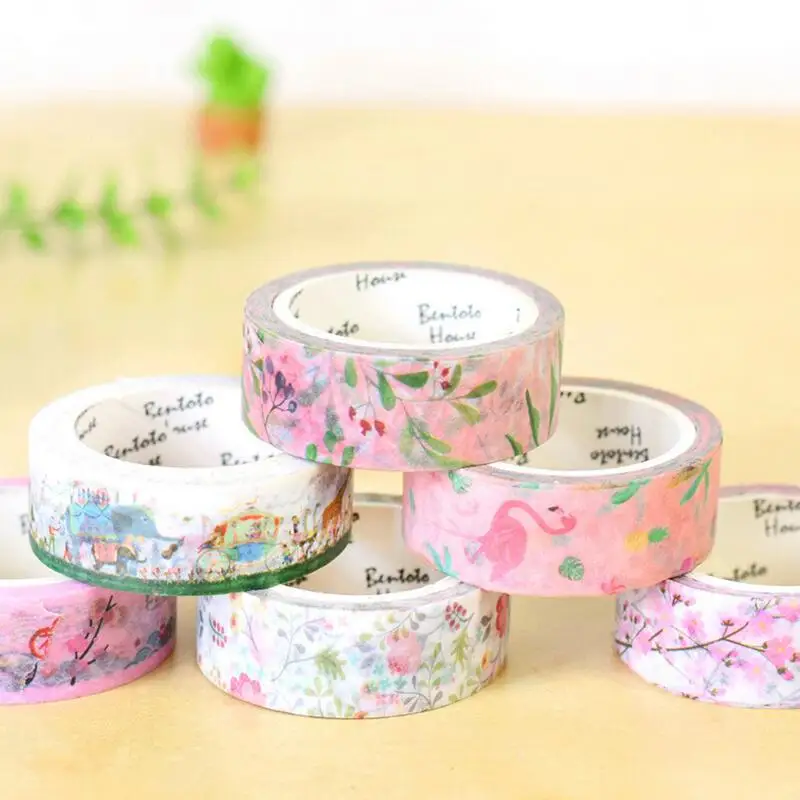 25 стилей Японский милый цветок клейкая васи лента Kawaii DIY декоративная