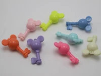 10 mixed pastel color acrylic large cute mouse face key charm pendants 44mm kids craft