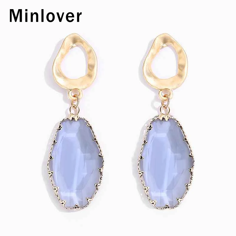 Minlover этнические геометрические несимметричные прозрачные стеклянные Висячие
