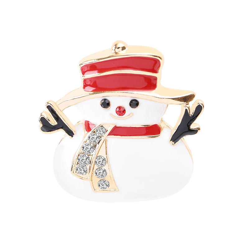 

Cute Smile Snowman Red Hat Winter Theme Brooch Pin Alloy Can Be Customized Custom Brooch To Children's Friends Gift