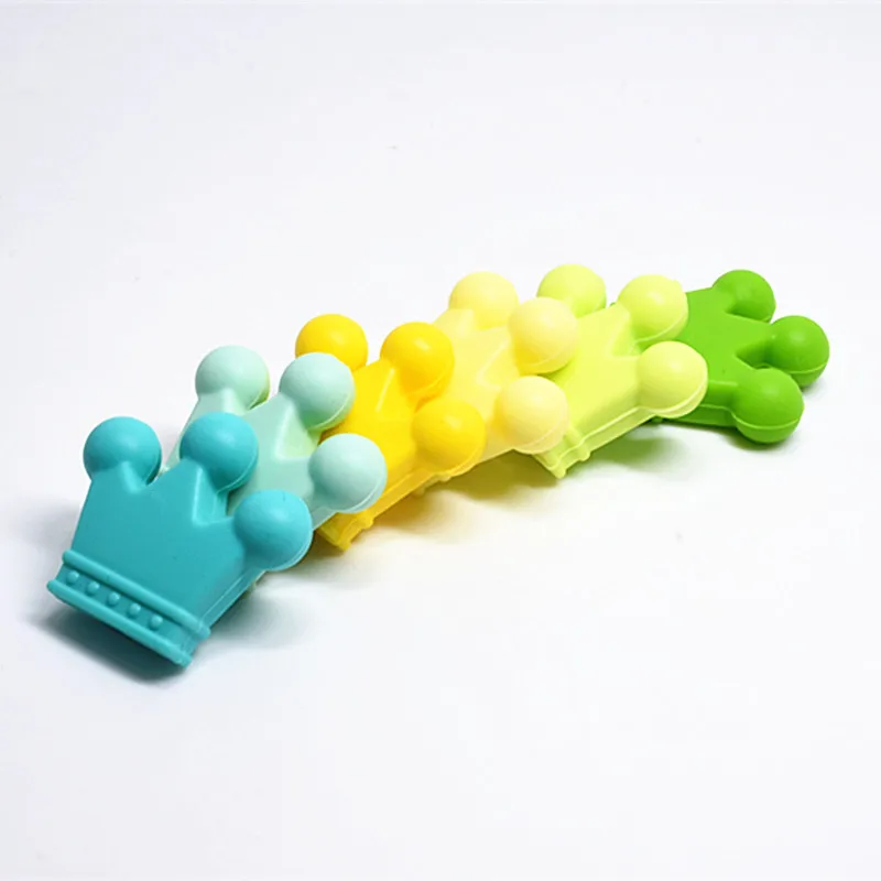 Cuentas de corona de silicona para mordedor de beb&eacute;, collar de dentici&oacute;n infantil sin BPA, accesorios para chupete de reci&eacute;n nacido, cadena DIY, juguete de ducha, 10 Uds.-1