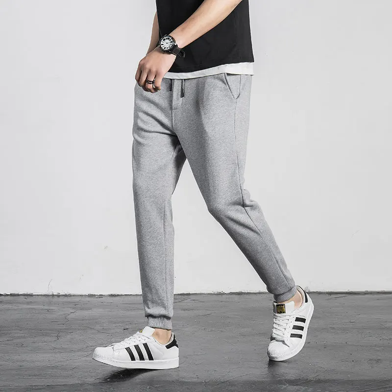 2018 New Fashion Men Sweatpant Black Trouser Pant Casual Cotton Mid Drawstring Loose High Quality Zipper Wei Pants 18005 | Мужская