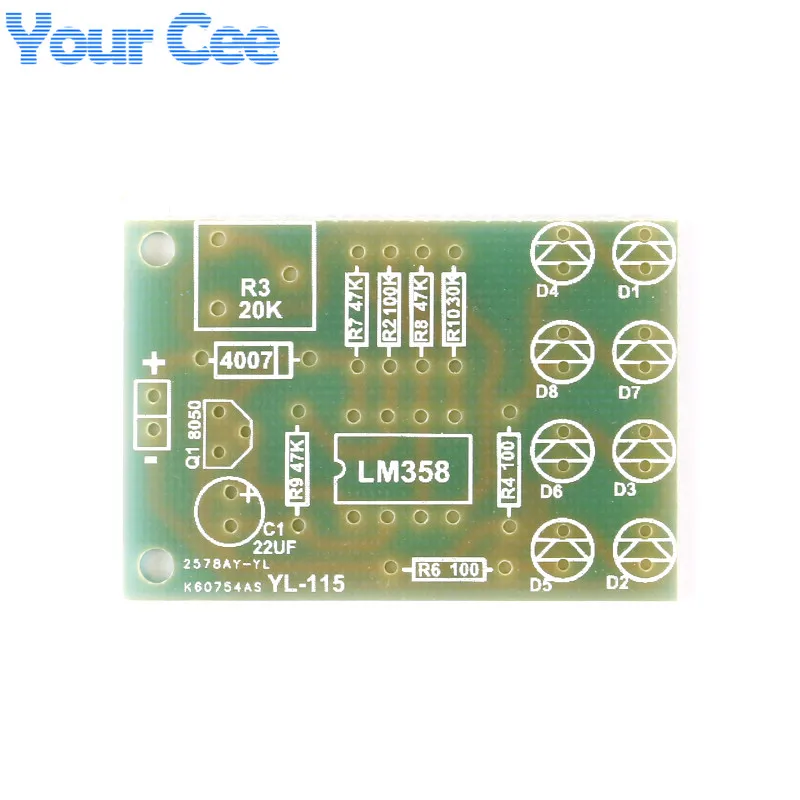 Синяя светодиодная лампа LM358 5 мм Комплект запчастей для дыхательной лампы