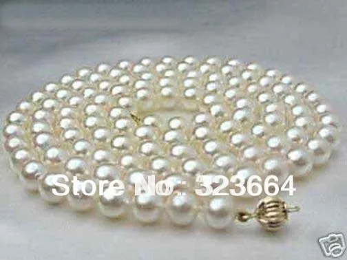 

Long White Southsea Shell pearl necklace 32" 8 mm