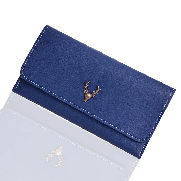 

Женский кошелек из мягкой искусственной кожи с застежкой, длинный Дамский кошелек, милые сумки для денег с оленем, женский клатч, кошелек, де...
