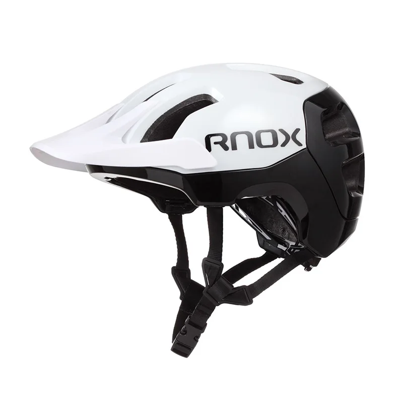 white black RNOX TT29 велосипедный шлем M L 55-61 см для взрослых мужчин и женщин, спортивный защитный шлем для горного велосипеда с большим козырьком Casco Ciclismo, велосипедный шлем - Цвет: white black