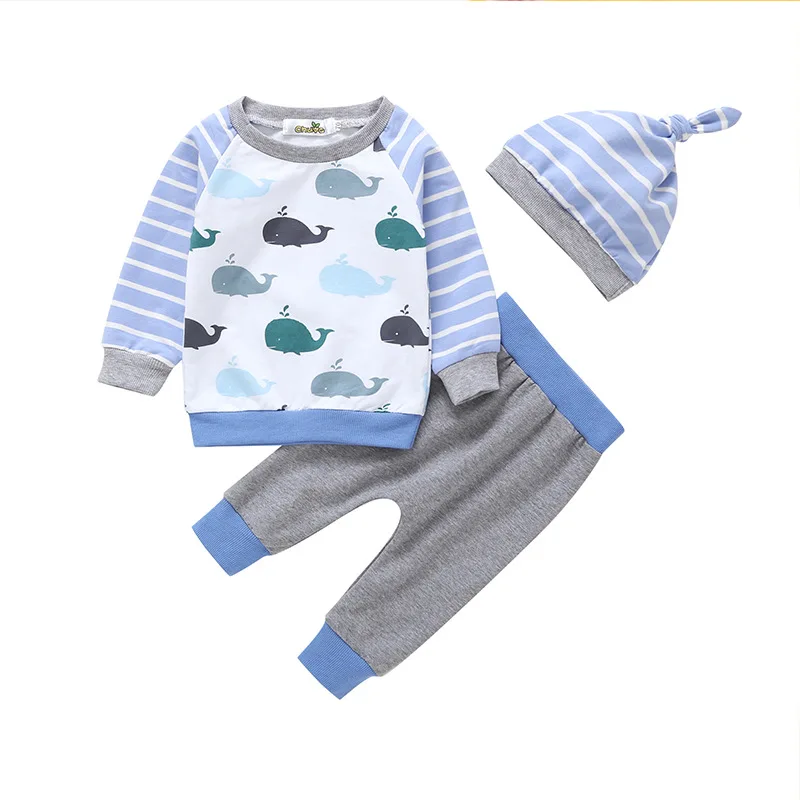 BibiCola newborn baby clothing set spring autumn toddler cotton sweatshirt+pants+hat 3pcs tracksuits for bebe boy infant clothes |