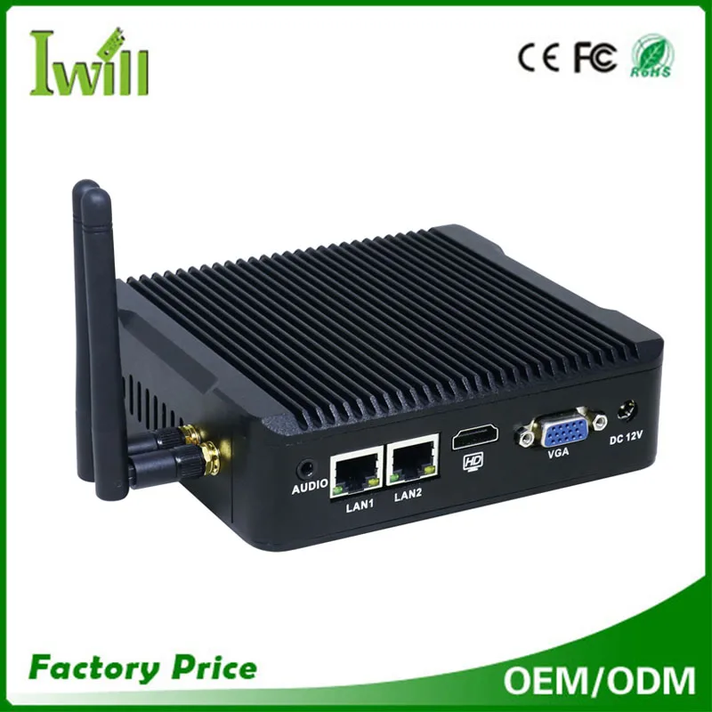 IBOX 501 N3 Baytrail quad core J1900 2.0 ГГЦ Безвентиляторный микро компьютер pc с 6 USB 2 Lan 1 RS232 COM для
