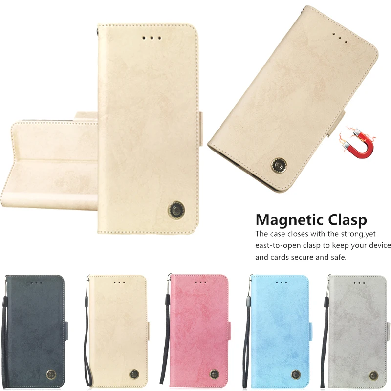 Винтажный кожаный чехол бумажник с откидной крышкой для xiaomi Mi A2/6X Redmi S2 6 6A 6Pro Note 5 Pro