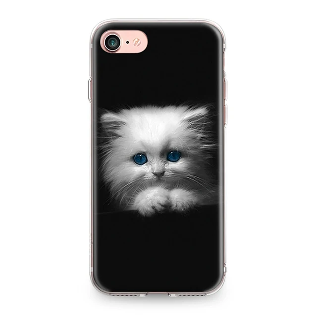0893 Силиконовый чехол-Бампер для Iphone 4, 4S, 5, 5S, SE, 6, 6 S, 7, 8 Plus, X, XR, XS Max, мягкий чехол-бампер из ТПУ с рисунком кота, котенка, пары - Цвет: 0893